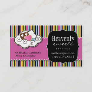 Bold Whimsical Cupcake   Bakery Business Card