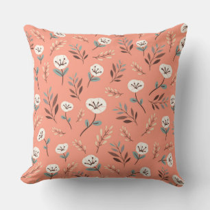 Bold White Poppies on Red Cushion