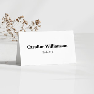 Bold White Typography Custom Table Place Card