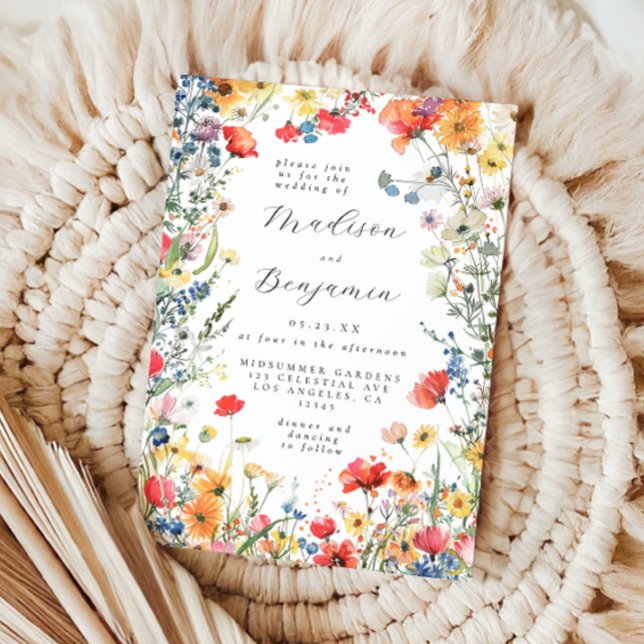 Bold Wildflower Wedding Invitation (Creator Uploaded)