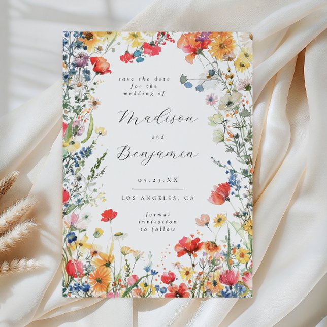 Bold Wildflower Wedding Save the Date Invitation (Creator Uploaded)