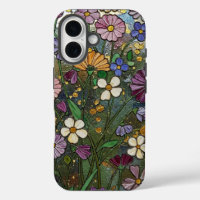 Bold Wildflowers Stained Glass Effect