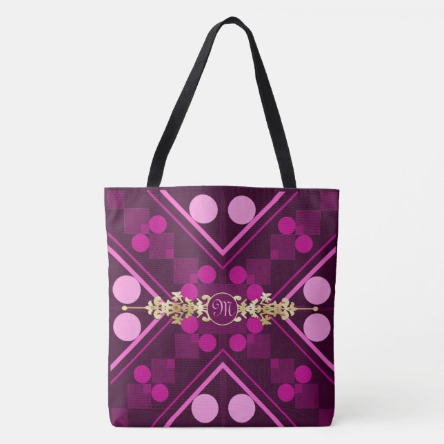 Bold with Gold Monogrammed Tote Bag (Front)