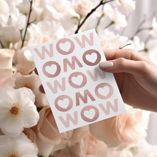BOLD WOW MOM Blush Pink Foil Mother's Day Card (Creator Uploaded)