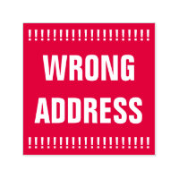 Bold "WRONG ADDRESS" Self-Inking Rubber Stamp