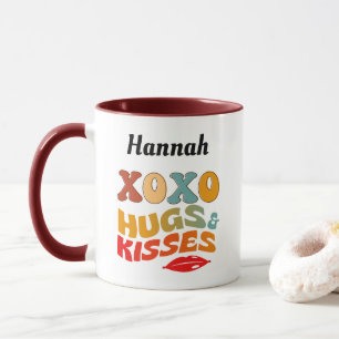 Bold XOXO Hugs & Kisses Valentines day Gift Mug