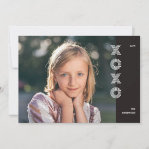 Bold XOXO Valentine's Day Photo Card - Black
