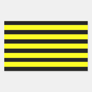 Bold Yellow and Black Bumble Bee Striped Pattern Rectangular Sticker