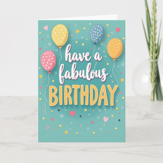 Bold Yellow Birthday Card (Front)