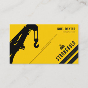 Bold Yellow Black Construction Business Card