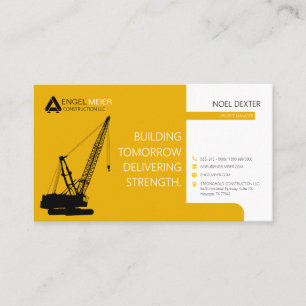 Bold Yellow Black Construction Business Card