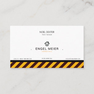 Bold Yellow Black Construction Business Card