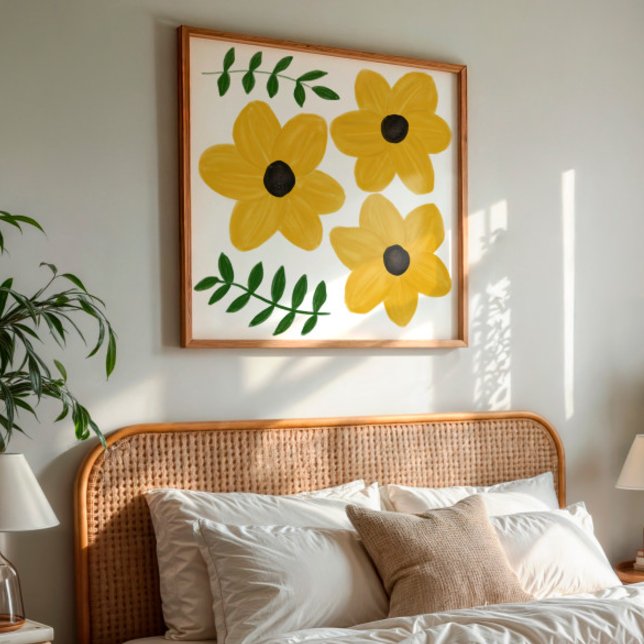 Bold Yellow Modern Flower Graphic Painting Art Photo Print (Creator Uploaded)