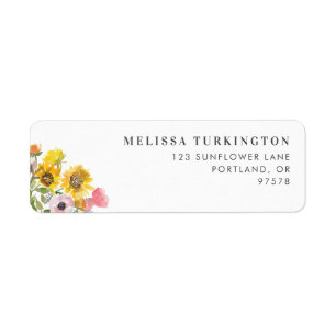 Bold Yellow & Pink Floral Return Address