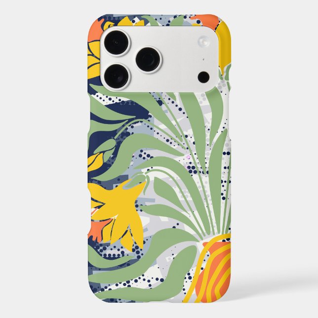 Bold Yellow Tropical Floral Phone Case (Back)