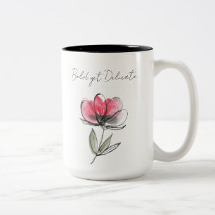 Bold yet Delicate - Red Flower Doodle Mug