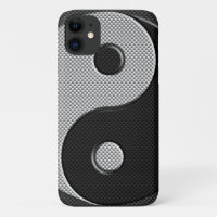 Bold Yin Yang in Carbon Fibre Print Style