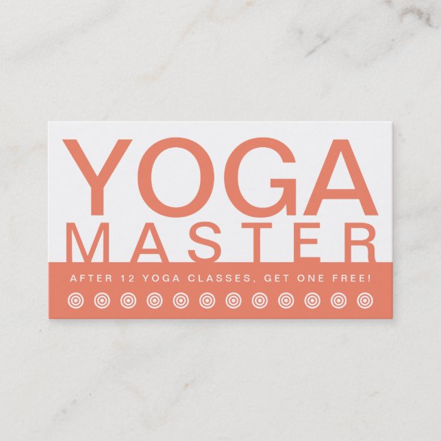 bold YOGA MASTER customer loyalty card (Front)