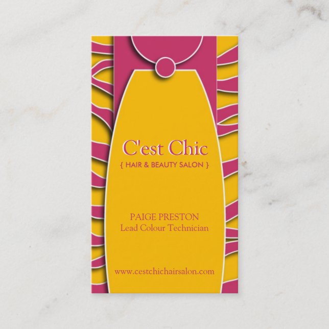 Bold Zebra Print Business Cards (Front)