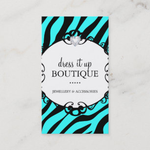 Bold Zebra Print Jewellery Designer Business Card