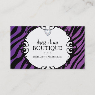 Bold Zebra Print Jewellery Designer Business Card