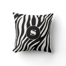 Bold Zebra Stripe Black & White w/ Monogram