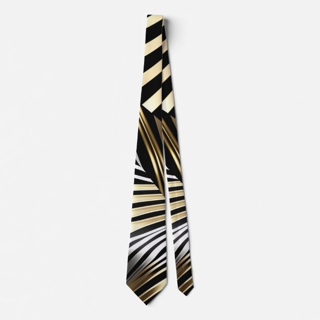 Bold zebra stripes in metallics tie (Front)