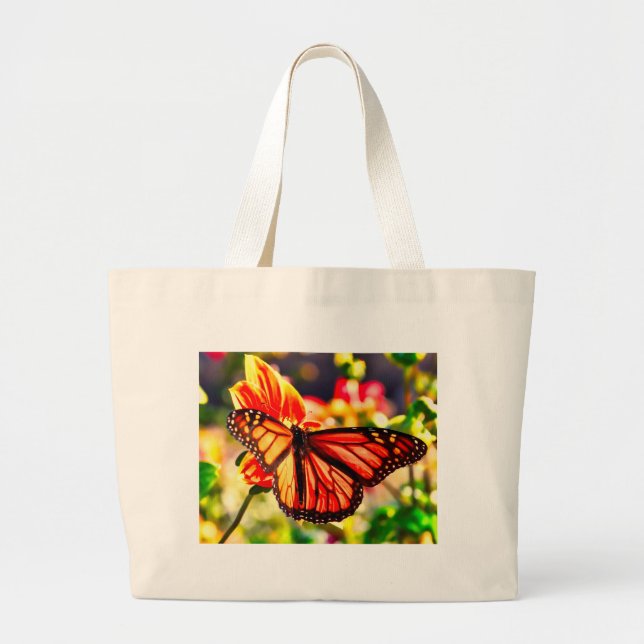 Bolder Butterfly Large Tote Bag (Front)