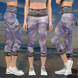 Bolder Stone & Flowers 821 Capri Leggings