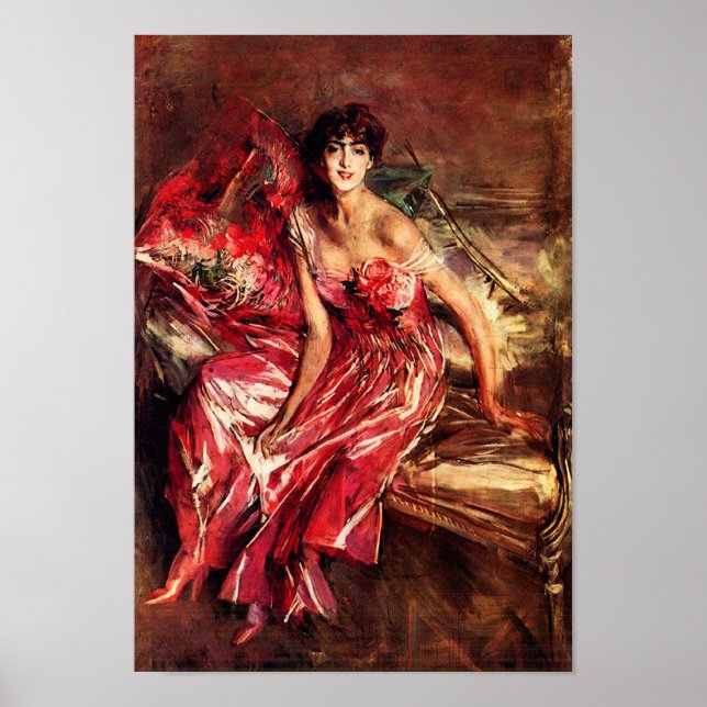 Boldini Lady in Red Poster (Front)
