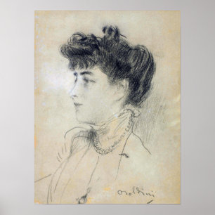 Boldini - Lady With Pearl Necklace Poster