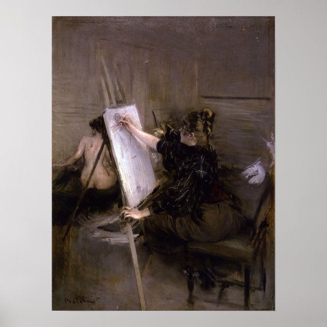 Boldini - The Artist Ruth Sterling In Her Studio … Poster (Front)