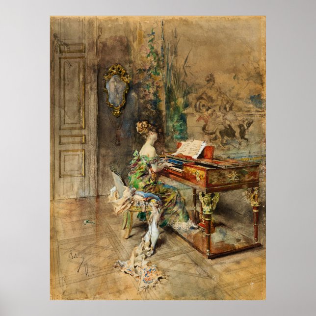 Boldini - The Lady Pianist Poster (Front)