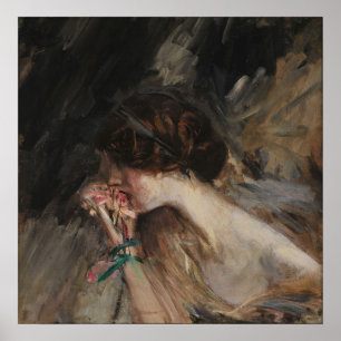 Boldini - Young Woman With A Flower Poster