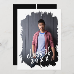 Boldly Brushed Photo Grad Party Invitation