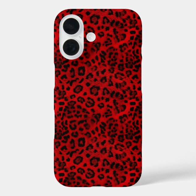 Boldly Chic: Red and Black Leopard Print  Case-Mate iPhone Case (Back)