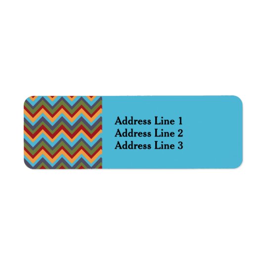 Boldly Coloured Chevron on Baby Blue Address Label
