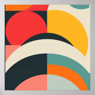 Boldly-coloured geometric shapes  poster