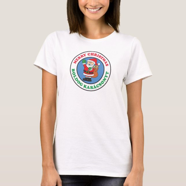 Boldog Karacsonyt Hungarian Christmas T-Shirt (Front)