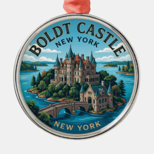 Boldt Castle, Heart Island, Thousand Islands Metal Tree Decoration