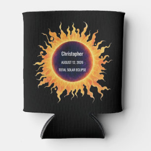 BoldWatercolor Total Solar Eclipse 2026 Name Can Cooler