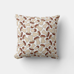 Boletus or Porcini Mushroom Seamless Endless Patte Cushion