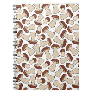 Boletus or Porcini Mushroom Seamless Endless Patte Notebook