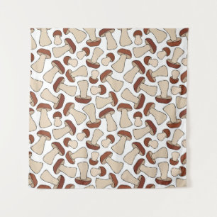 Boletus or Porcini Mushroom Seamless Endless Patte Tapestry