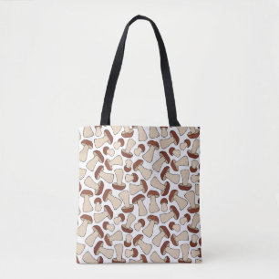 Boletus or Porcini Mushroom Seamless Endless Patte Tote Bag
