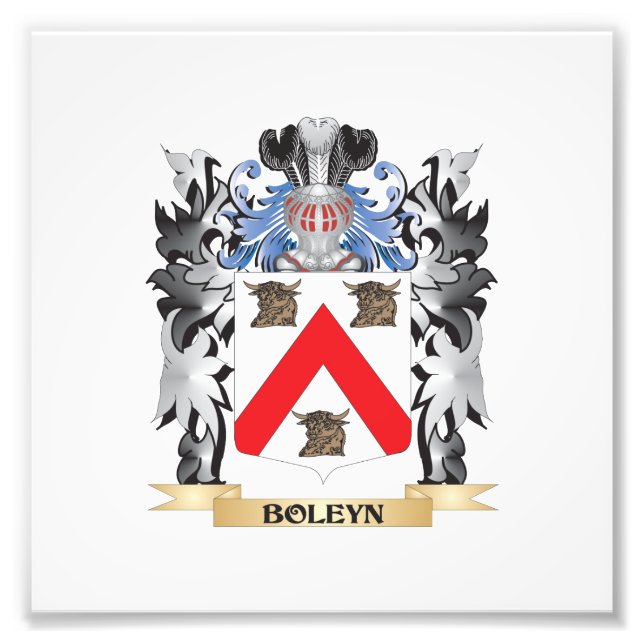 Boleyn Coat of Arms - Family Crest Photo Print (Front)