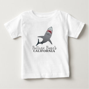 Bolinas Beach California shark baby tee