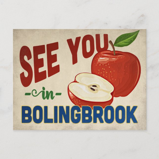 Bolingbrook Illinois Apple - Vintage Travel Postcard (Front)
