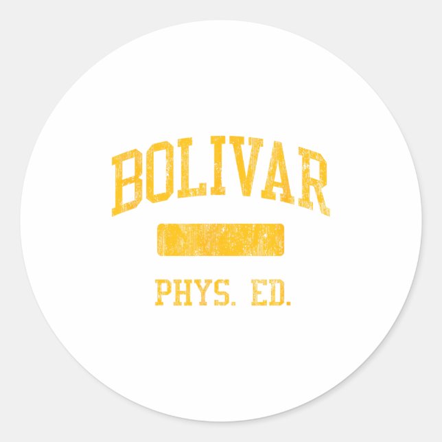 Bolivar High School Hs Bolivar Mo Phys Ed  Classic Round Sticker (Front)
