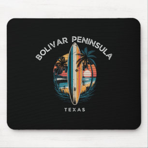 Bolivar Peninsula Texas Men Women Surfing Mouse Mat